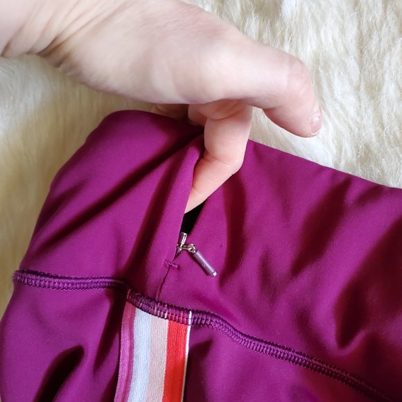 Athleta Contender Purple Plum Side Stripe Leggings Size XL - Picture 7 of 14